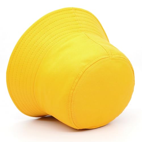 Bucket Hat Beach Sun Hat Fishing Hat for Women Men, Summer Outdoor Travel Packable Fisherman Hat - color: Yellow