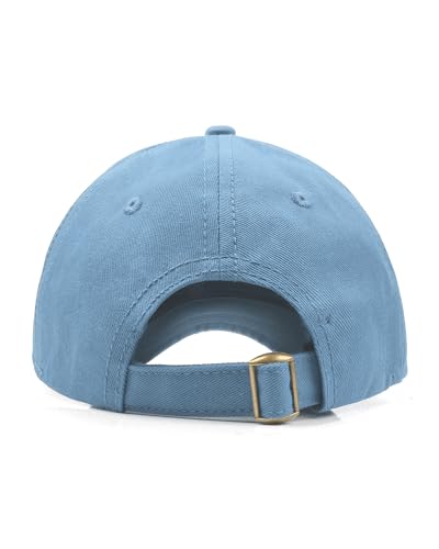 Zylioo Small Baseball Cap for Men Women, Adjustable Unstructured Dad Hat - color: Denim Blue-fits 21.7"-22.4"/55cm-57cm