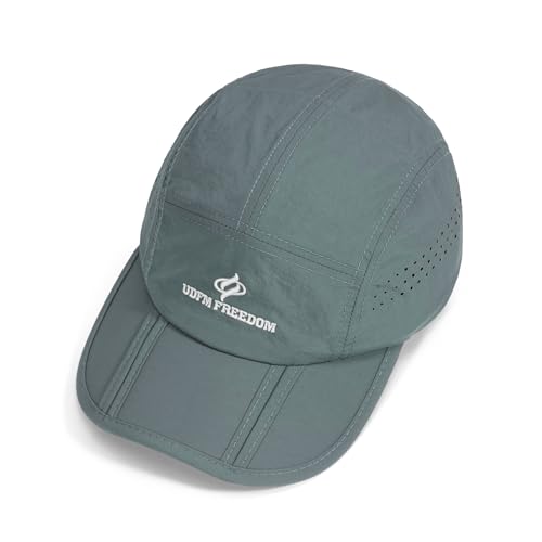 Clakllie Quick Dry 5 Panel Cap for Men Summer Folding Outdoor Hat Breathable Baseball Cap Unstructured Running Hiking Hats - color: Bs26zd01-coolgray