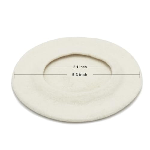 Wheebo Berets for Kids Wool French Beret Hats Artist Painter Hats for Little Girls Boys Solid Color Style - color: White