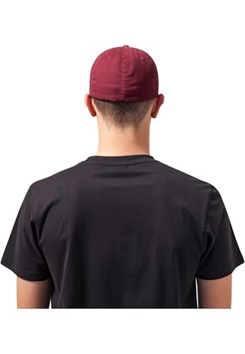 Flexfit Garment Washed Cotton Dad Hat Caps, Unisex, Garment Washed Cotton Dad Hat - color: Maroon, size: Small-Medium
