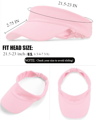 Cooling Stretchy Visor Hat Sports Sun Headband UV Visors Hats - color: Pink