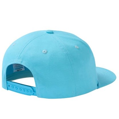 BASSDASH Embroidered Soft Top Flat Brim Duck Hat Snapback Cap for Hunting, Fishing, and Outdoor Activities - color: Sky Blue/Rainbow Trout