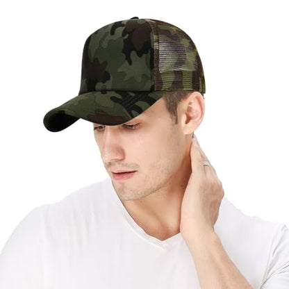 Women's Men's Fashion Baseball Cap Adjustable Strapback Hats Dad Hat Visor Sports Hat - color: Camouflage