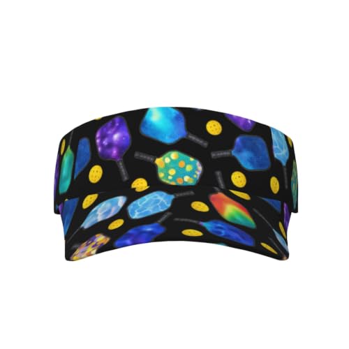 Visors for Women Men, Adjustable Sports Sun Visor Hats Outdoor Tennis Golf Running - color: Pickleball Black