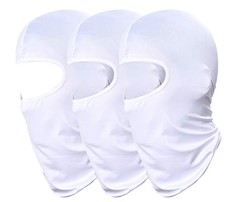 Pack of 3 Ski Mask Bandana Face Hat for Outdoor Airsoft Motorcycle Hood Helmet Balaclavas Headwear - color: White