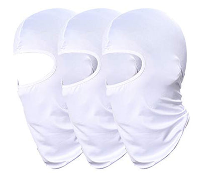 Pack of 3 Ski Mask Bandana Face Hat for Outdoor Airsoft Motorcycle Hood Helmet Balaclavas Headwear - color: White