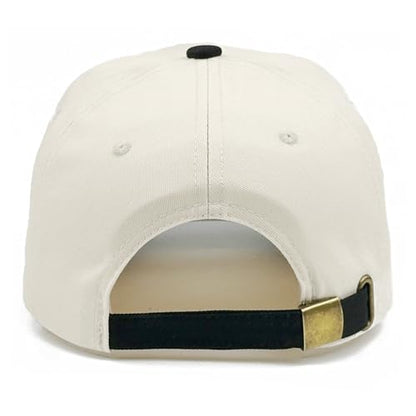 Embroidered Baseball Cap, Cotton Dad Hat, Fun & Heartfelt Stitching, Adjustable Casual Outdoor Hat for Men Women - color: Have a Day - Black/Beige