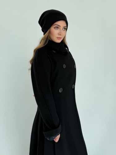 Oversized Slouchy Non-Itchy Knit Beanie Winter Hat for Men & Women - color: Jet Black