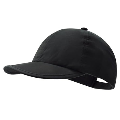 Clakllie Quick Dry 5 Panel Cap for Men Summer Folding Outdoor Hat Breathable Baseball Cap Unstructured Running Hiking Hats - color: Cduk-bssq2582-black