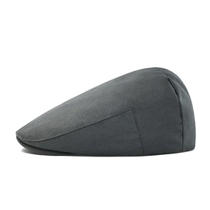 STARANCE Men Thin Cotton Gatsby Newsboy Cap - color: Dark Grey, size: 7 1/2