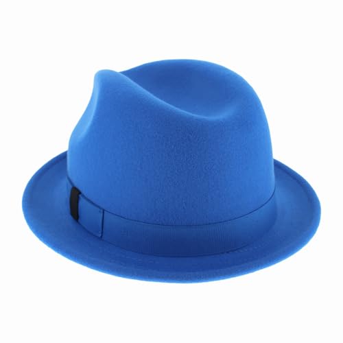 Hats in the Belfry Paine Stingy Brim Fedora - color: Royal, size: Medium
