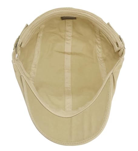 Initlove Mens Newsboy Cap Cotton Ivy Hat Beret Hats for Driving - color: Beige