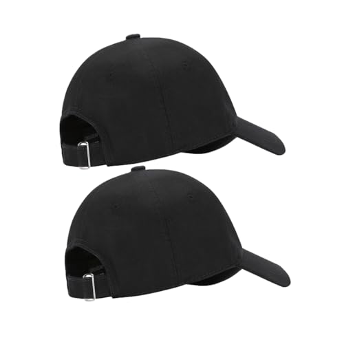 Hats for Men Classic Adjustable Strapback Cotton Dad Hats Baseball Caps for Men and Women - color: 2pack-black