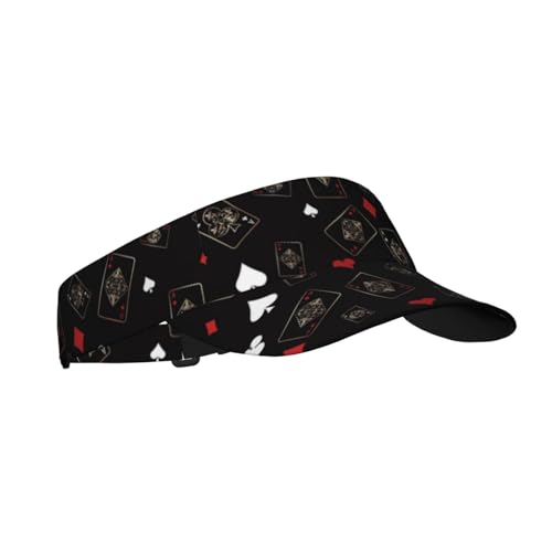 Sports Sun Visor Hats Adjustable Men Women Lightweight Packable Cooling Empty Top Visor Hat for Running, Tennis, Golf - color: Casino