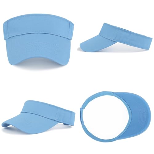 Century Star Kids Visor Sun Hat | UPF 50+ Adjustable Sports Cap for Girls & Boys | High Ponytail Tennis Golf Beach Running - color: Blue, size: 6-12 Years