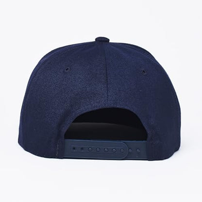 E BY ELIDAN Flat Bill Hat, Structured Flat Brim Baseball Cap for Men - color: Navy