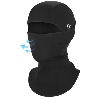 GL GLENSLAVE Summer Balaclava, Cooling Ice Silk Balaclava Full Face Mask UV Protector for Men Women Motorcycle Cycling - color: Black