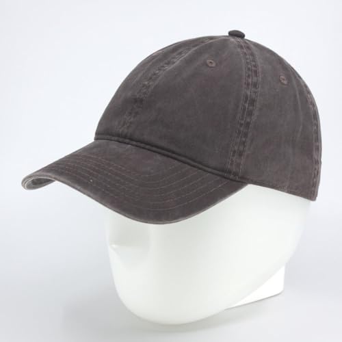 Classic Blank Dad Hat Cotton Adjustable Strap Baseball Cap - color: Brown Washed
