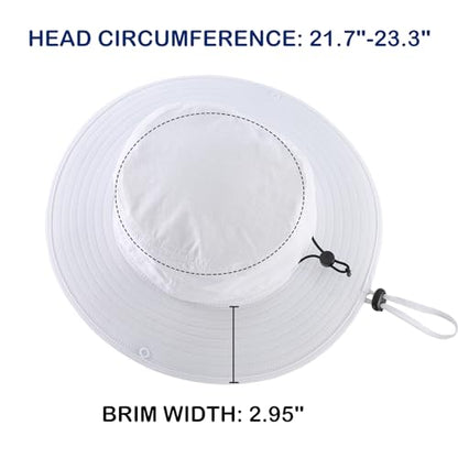 Connectyle Sun Hat for Men Women Outdoor UV Protection Safari Hat for Fishing Hiking Gardening Breathable Cowboy Hat UPF50 - color: White
