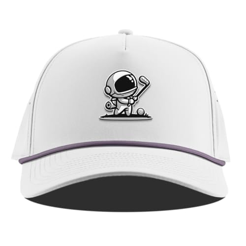 Branded Bills Moon Shot Curved 5 Panel Rope Hat for Men - color: White/Purple