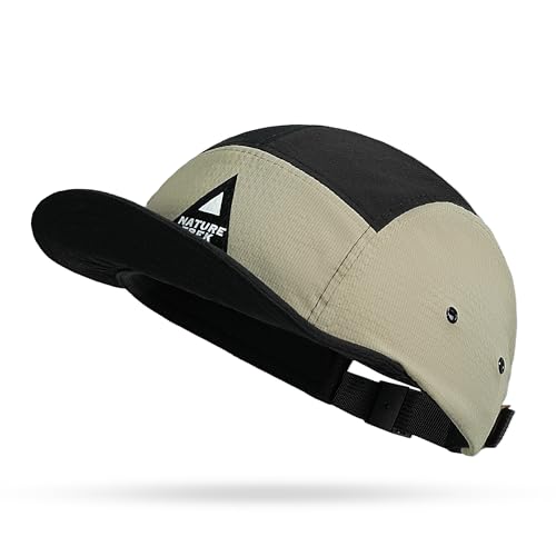 CLAPE Short Brim 5 Panel Running Hat, Lightweight Quick Dry Cap - color: Bs265p07-black