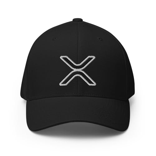 FX XRP Fitted Hat Embroidered Curved Bill Mid Crown Closed-Back Structured Twill Cap - color: Black, size: Small-Medium
