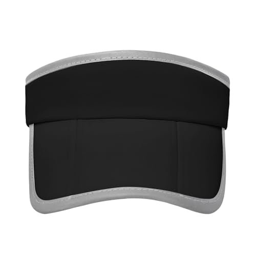 Women's Sun Visor Hat - Foldable Golf Hats Adjustable Quick Dry Running Tennis Cap, UV Protection Beach Hat for Women - color: Black
