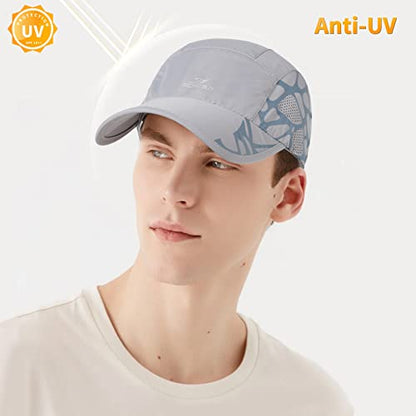 Running Hat Mesh Quick Dry Hat Baseball Cap for Women Men - color: Light Grey