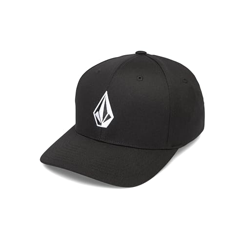 Volcom Men's Snapback Hat – 6-Panel Twill Flat Brim Cap Adjustable Snap Closure - color: Black, size: Small-Medium