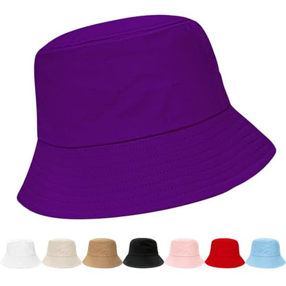 NPQQUAN Bucket Hats for Men Woman Packable Foldable Sun Hats for Women - color: Deeppurple