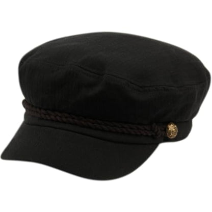 EPOCH Men's Summer Cotton Greek Fisherman Sailor Fiddler Driver Hat Flat Cap - color: Black