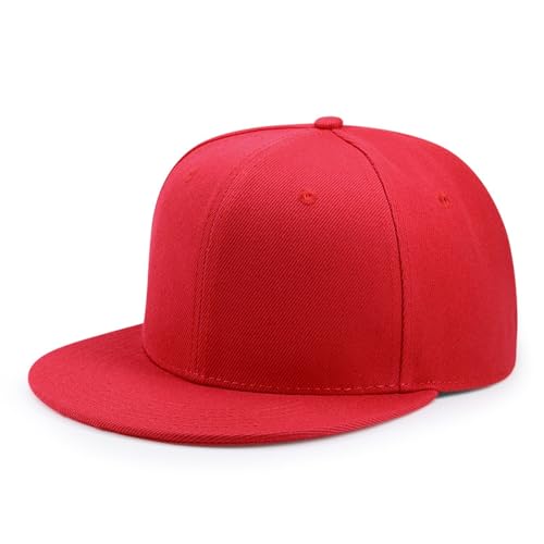 Back Closure Big Size Baseball Cap Hiphop Flat Peak Plain Sport Hats Oversize Large Men Fitted Caps - color: Red