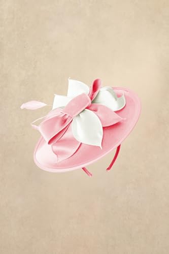 BABEYOND Derby Hats for Women Wide Brim Flower Feather Tea Party Fascinator - color: Pink