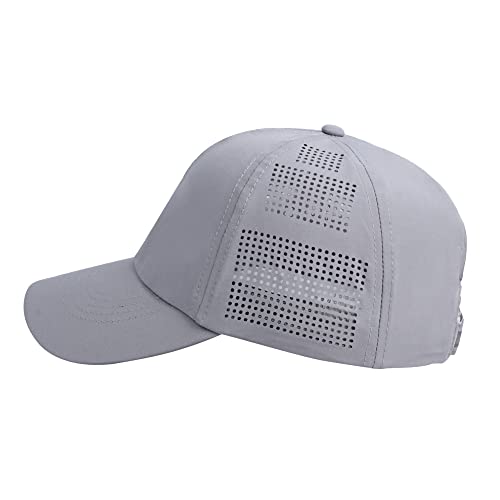 HH HOFNEN Women Quick Drying Baseball Cap Sun Hat Unstructured Golf Hat - color: #1 Light Gray
