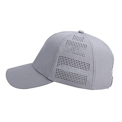 HH HOFNEN Women Quick Drying Baseball Cap Sun Hat Unstructured Golf Hat - color: #1 Light Gray