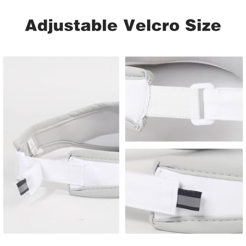 Sun Visor Caps Foldable Brim Adjustable Visor Hats for Women Men - color: White