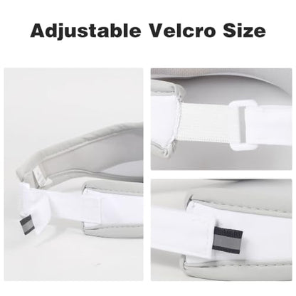 Sun Visor Caps Foldable Brim Adjustable Visor Hats for Women Men - color: White