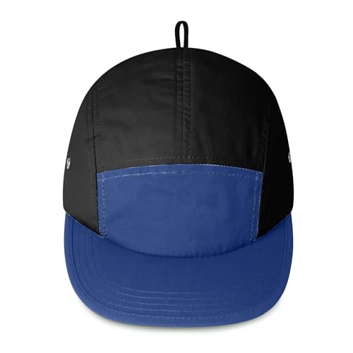 Clakllie Quick Dry 5 Panel Running Hat for Men Flat Brim Baseball Cap Adjustable Trucker Hats Lightweight Outdoor Camping Hat - color: Cdus-bssp2560-blue