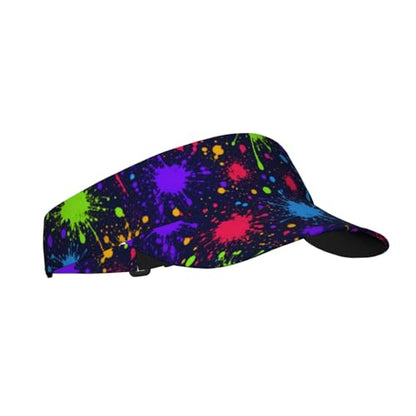 Sun Visor Hats Adjustable Open Top Sport Hat for Golf Women/Men - color: Random Tie-dye Graffiti