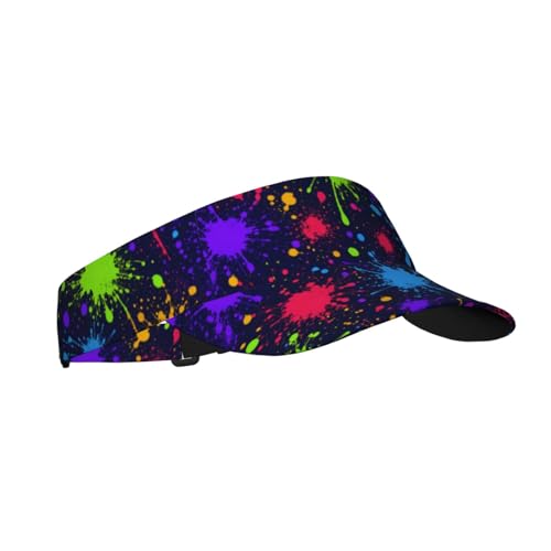 Sun Visor Hats Adjustable Open Top Sport Hat for Golf Women/Men - color: Random Tie-dye Graffiti