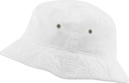 KBETHOS® 100% Cotton Washed Bucket Hat - color: 1. White, size: Large-X-Large