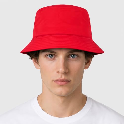 Lightweight Quick Dry Packable Bucket Sun Hat for Men Women – UPF Outdoor Fishing Hiking Beach Travel Safari Hat - color: 2. Light - Red, size: Small-Medium