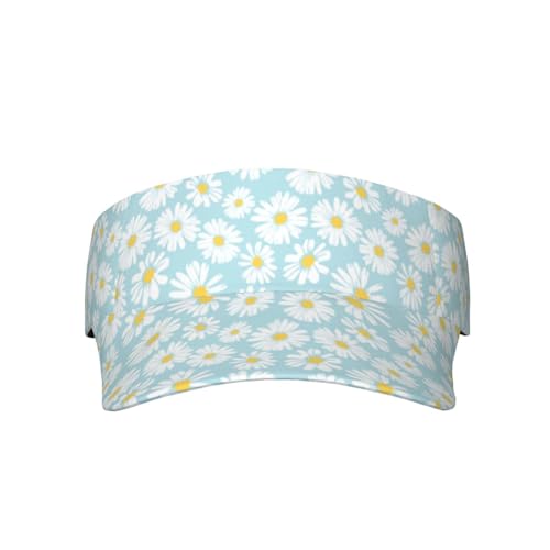 Sports Sun Visor Hats-Adjustable Visor Cap-for Women and Men-for Running, Tennis, Golf - color: Beautiful Daisy Flower Floral