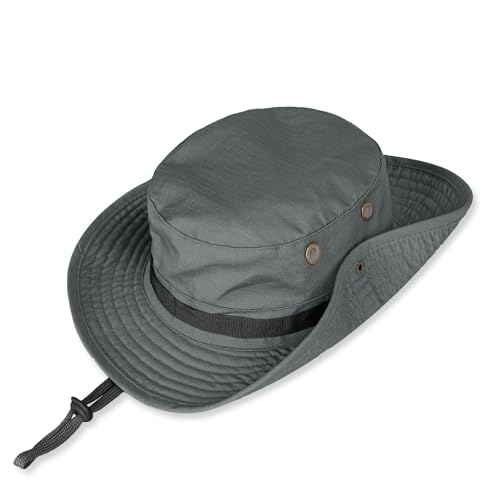 Sun Hats for Men Women Bucket Hat UPF 50+ Boonie Fishing Safari Hat - color: Dark Grey