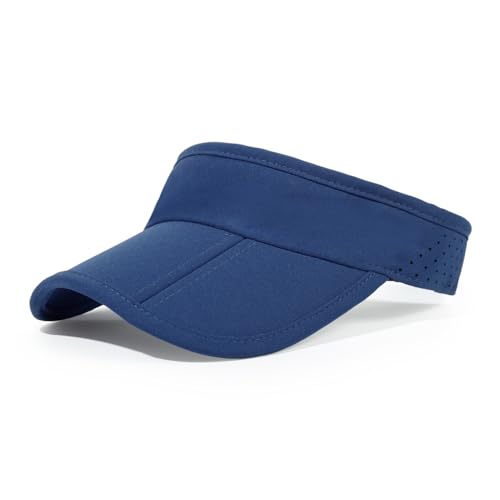 Sun Visors for Women Men Adjustable Folding Cap Running Golf Tennis - color: Navy Blue