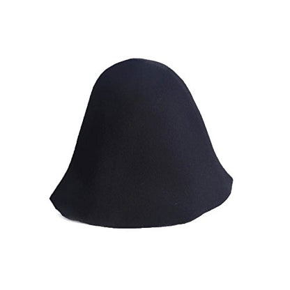 Wool Felt Cone Cloche Hood Millinery Hats Fascinators Block Base Body B107 - color: #12 Black