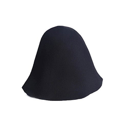 Wool Felt Cone Cloche Hood Millinery Hats Fascinators Block Base Body B107 - color: #12 Black
