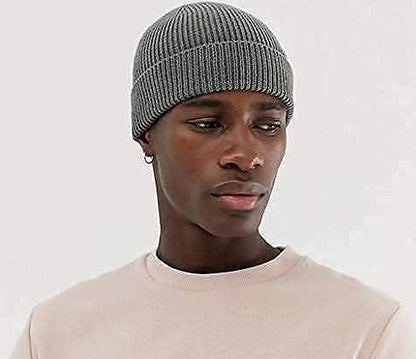 ROYBENS Wool Fisherman Beanies for Men Knit Short Watch Cap Winter Warm Hat - color: 4pcs-black, Gray, Army Green, Apricot