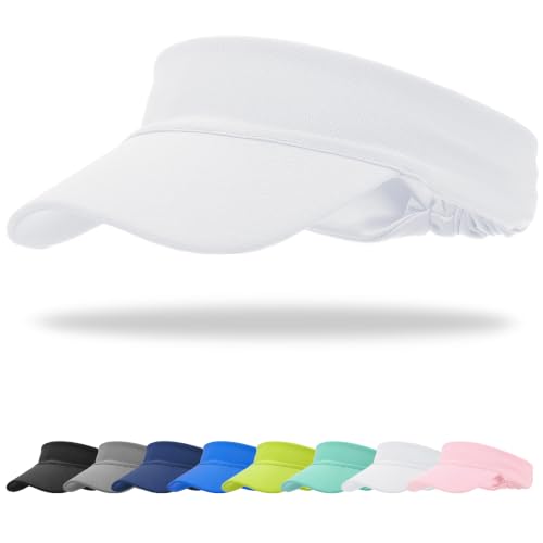 Cooling Stretchy Visor Hat Sports Sun Headband UV Visors Hats - color: White